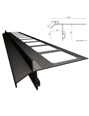 Profil aluminiowy okapowy z rynną Renoplast K40