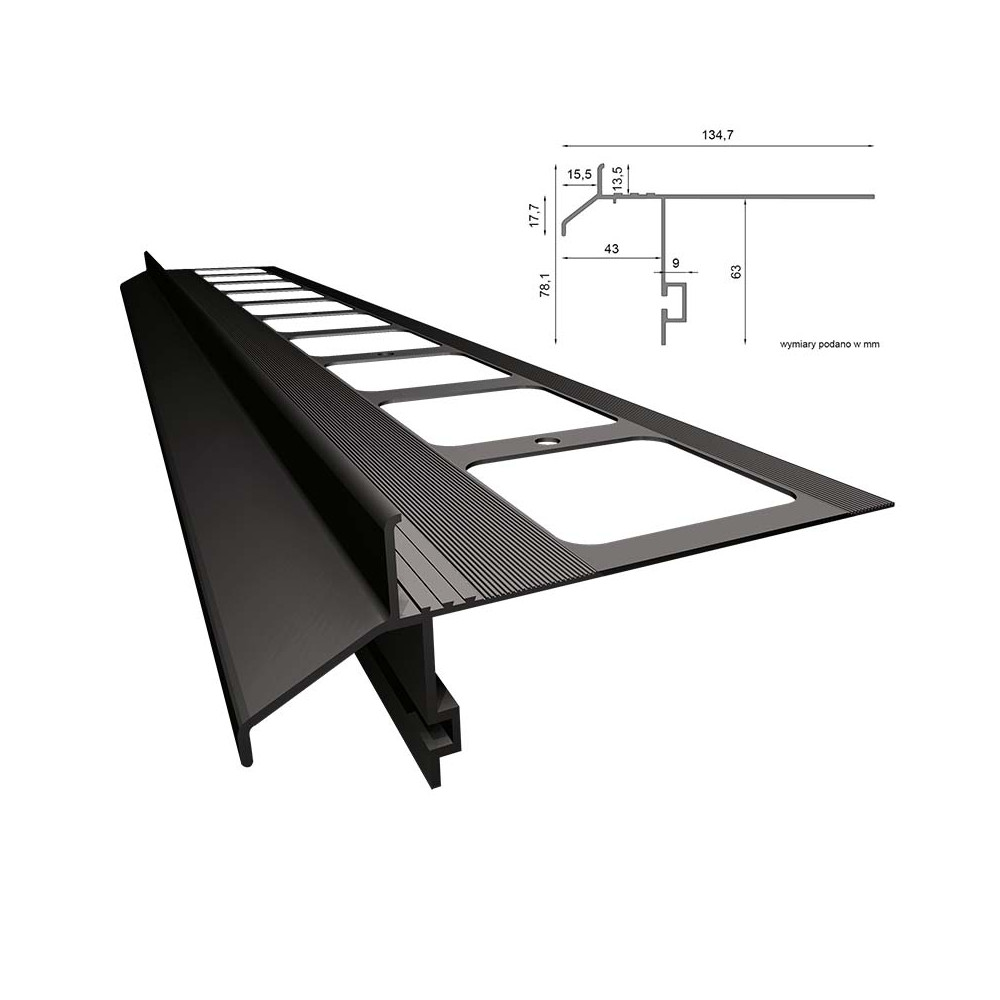 Profil aluminiowy okapowy z rynną Renoplast K40 Profil aluminiowy okapowy z rynną Renoplast K40