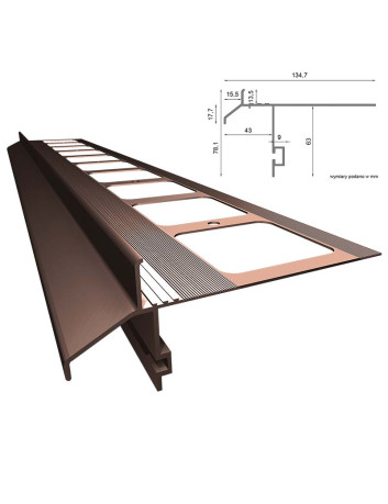 Profil aluminiowy okapowy z rynną Renoplast K40
