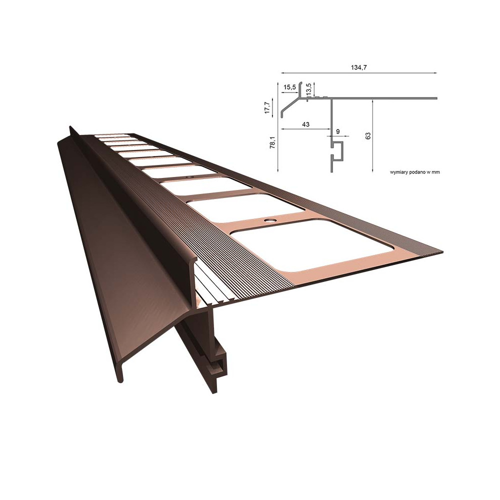 Profil aluminiowy okapowy z rynną Renoplast K40 Profil aluminiowy okapowy z rynną Renoplast K40
