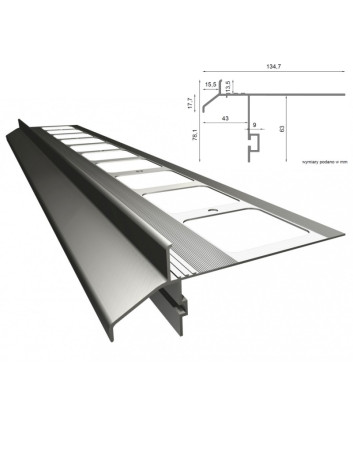 Profil aluminiowy okapowy z rynną Renoplast K40
