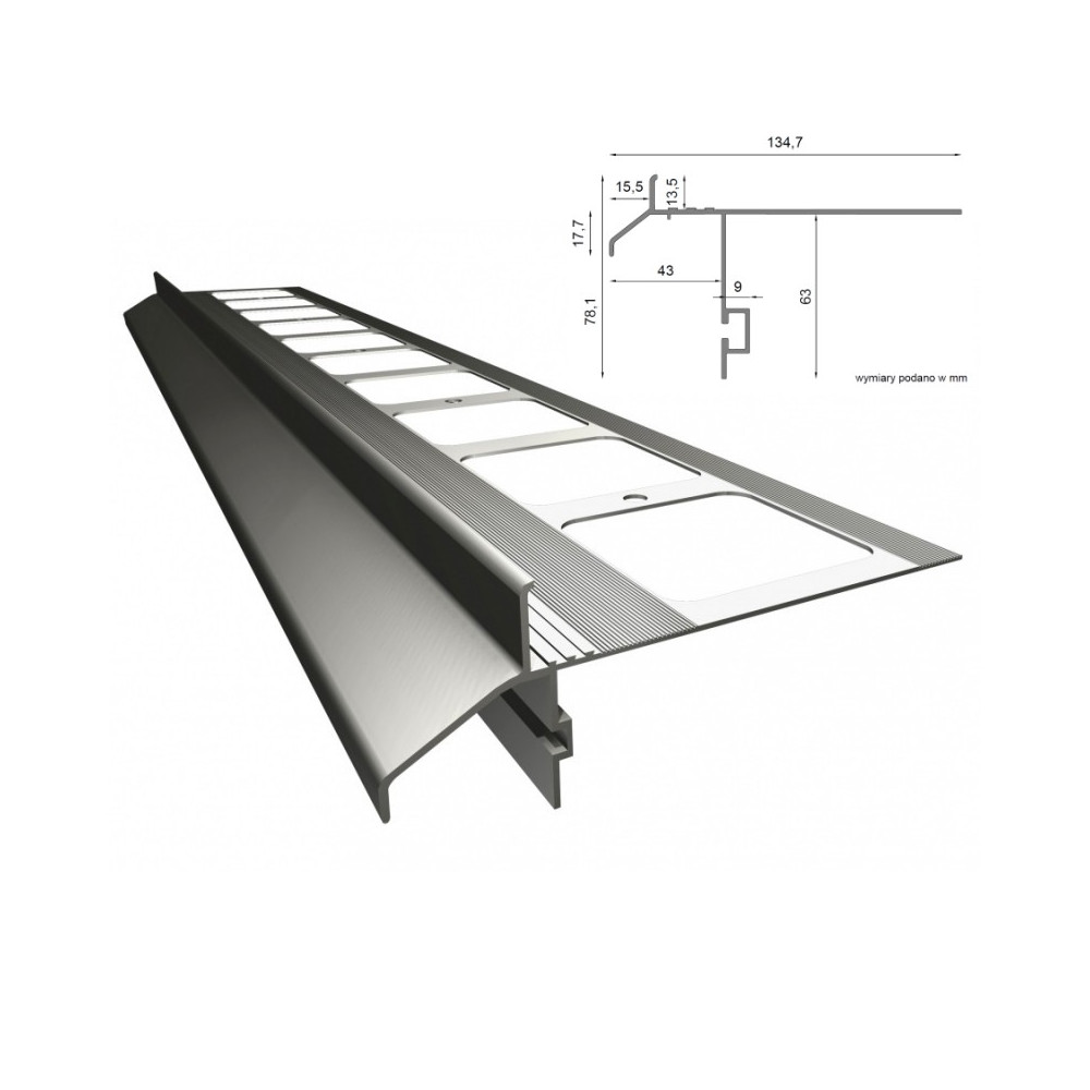 Profil aluminiowy okapowy z rynną Renoplast K40 Profil aluminiowy okapowy z rynną Renoplast K40