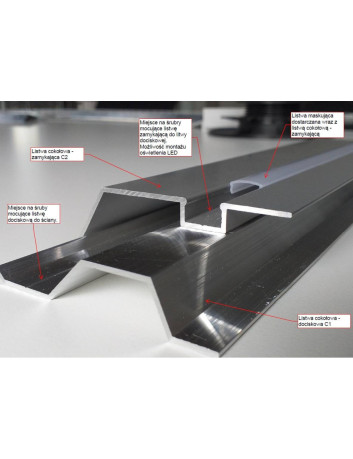 C1 PROFIL COKOŁOWY DOCISKOWY 200 CM ALU