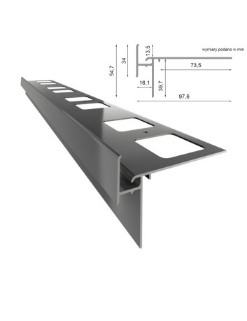 Profil okapowy K35 - do posadzek z płytek ceramicznych