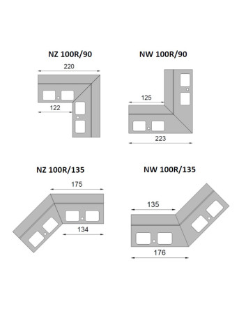 NZ 10R-90 90° narożnik zewnętrzny