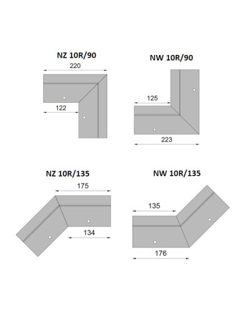 NZ 10-90 90° narożnik zewnętrzny