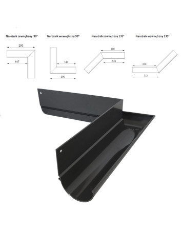 Kolanko rynny R50 zewn. 90°