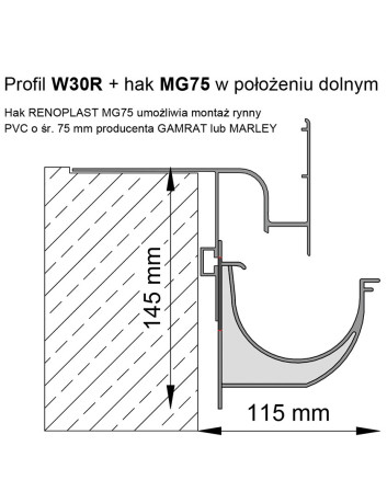 Profil okapowy - W30R