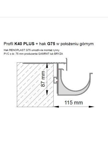 Uchwyt Rynnowy G75  - 4 szt. + Wkręt W13 - 8 szt.