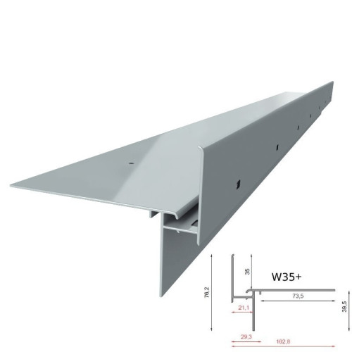 Profil okapowy W35 - do posadzek podniesiodnych-wentylowanych