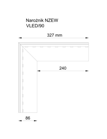 Narożnik zewnętrzny V LED 90
